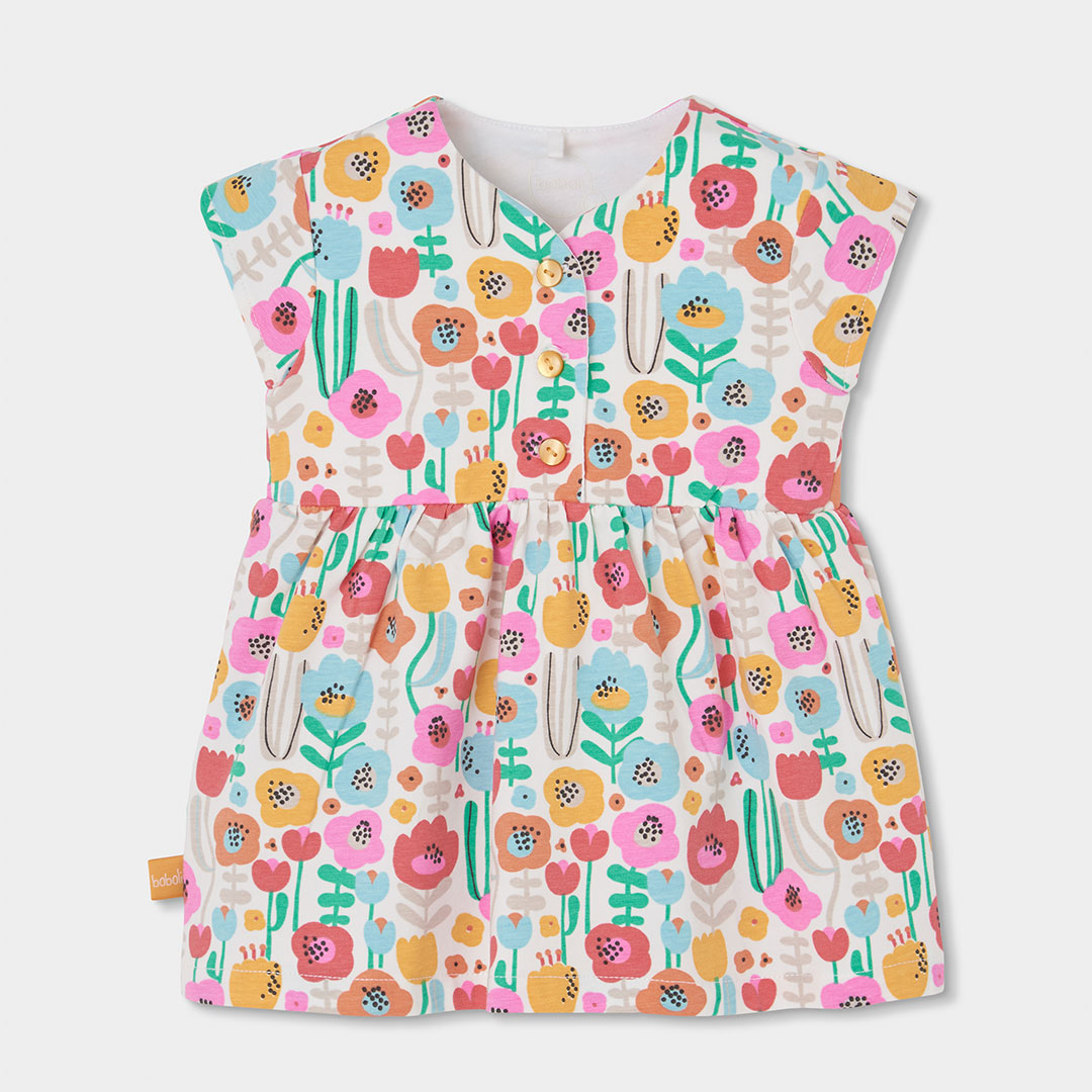 1430649829_a Vestido Boboli de punto elástico de flores para recién nacida