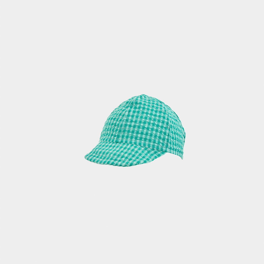 2330979838_a Gorra Boboli de popelín listado para bebé a cuadritos en verde