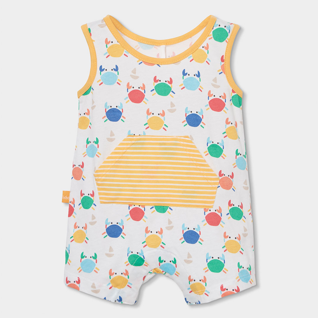 2430219837_a Pelele Boboli de tirantes para recién nacido con animales y bolsillo