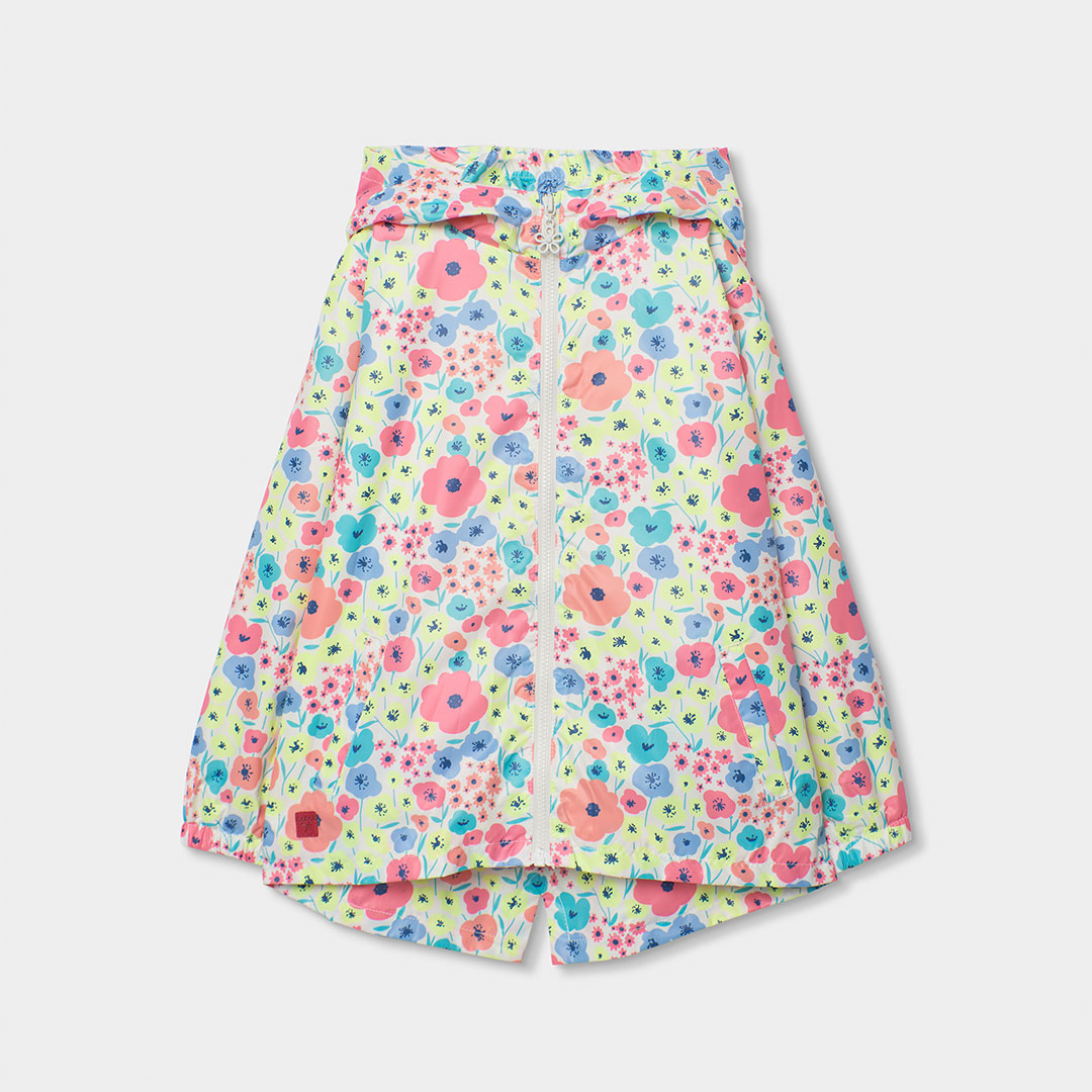 3131979801_a Parka Boboli técnica floral para niña con capucha