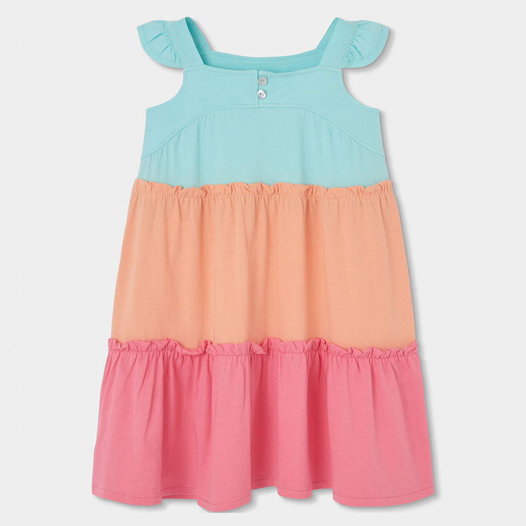 3331224544_a Vestido Boboli de algodón de tirantes a rayas multicolor para niña