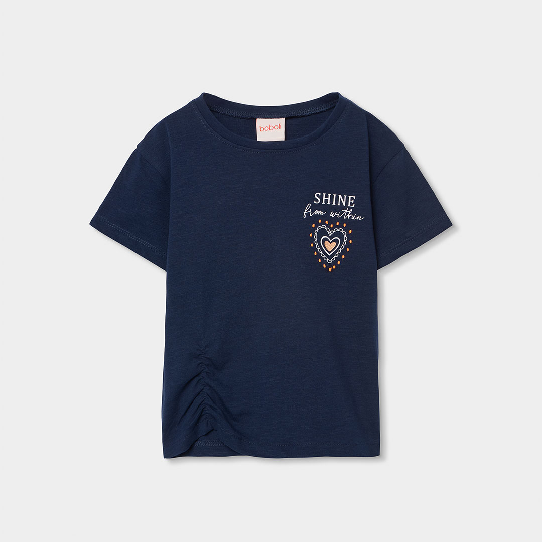 4031082440_a Camiseta Boboli de algodón azul marino para niña