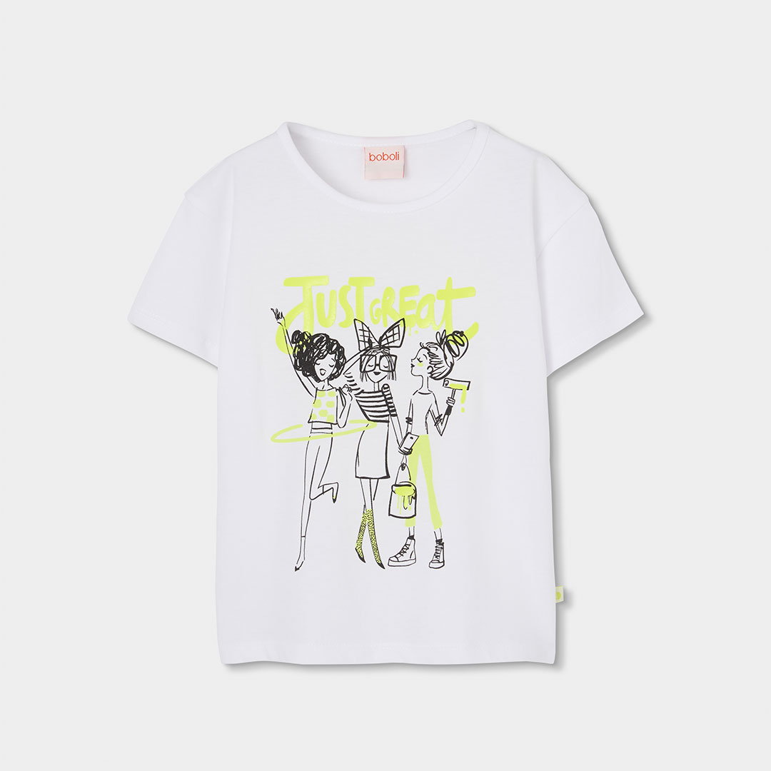 4230431100_a Camiseta Boboli de algodón para niña