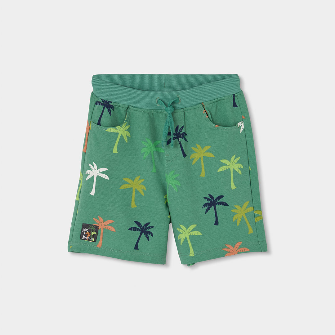 5130659862_a Bermudas Boboli de felpa en verde con palmeras para niño
