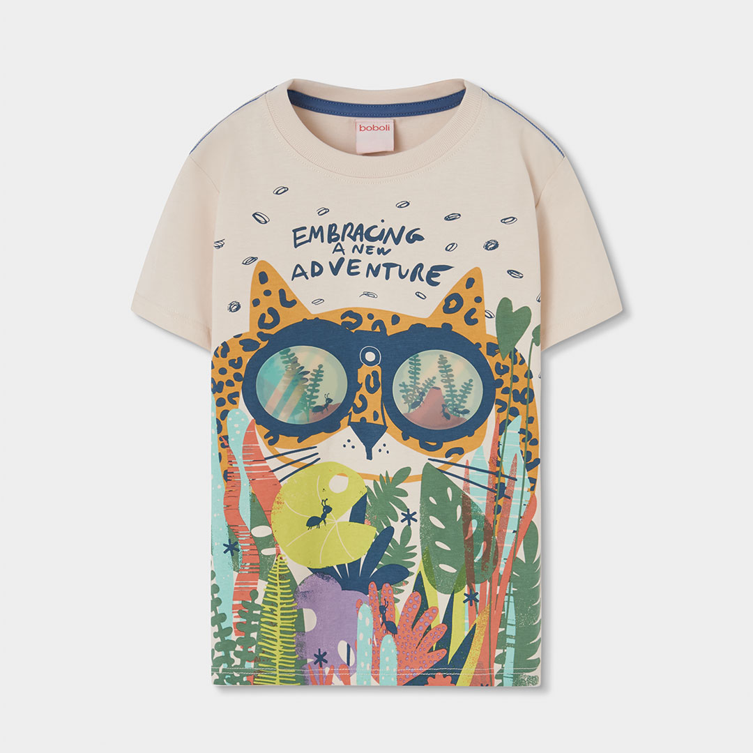 5230667442_a Camiseta Boboli de algodón para niño en color crudo