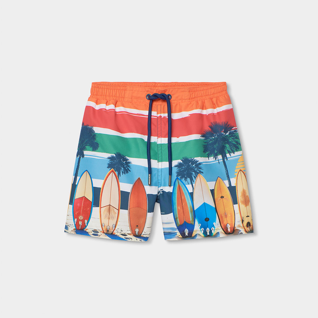 6330465177_a Bañador Boboli naranja para niño con estampado tropical