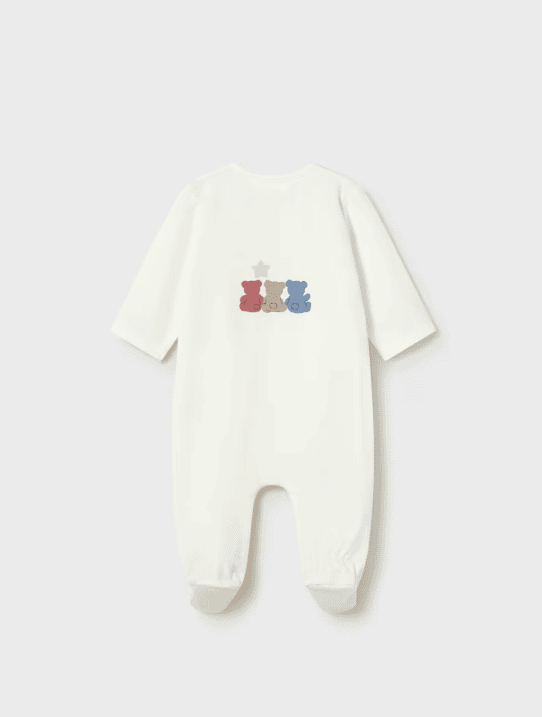 Pijama M16-1720-2 Pijama Mayoral entero de bebé niño con ositos y liso